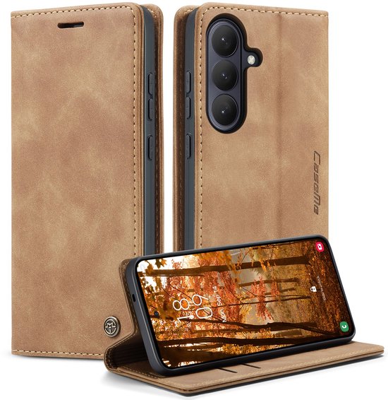 Étui CaseMe - Compatible avec Samsung Galaxy S26 Étui - CaseMe 013 Book Case - Marron
