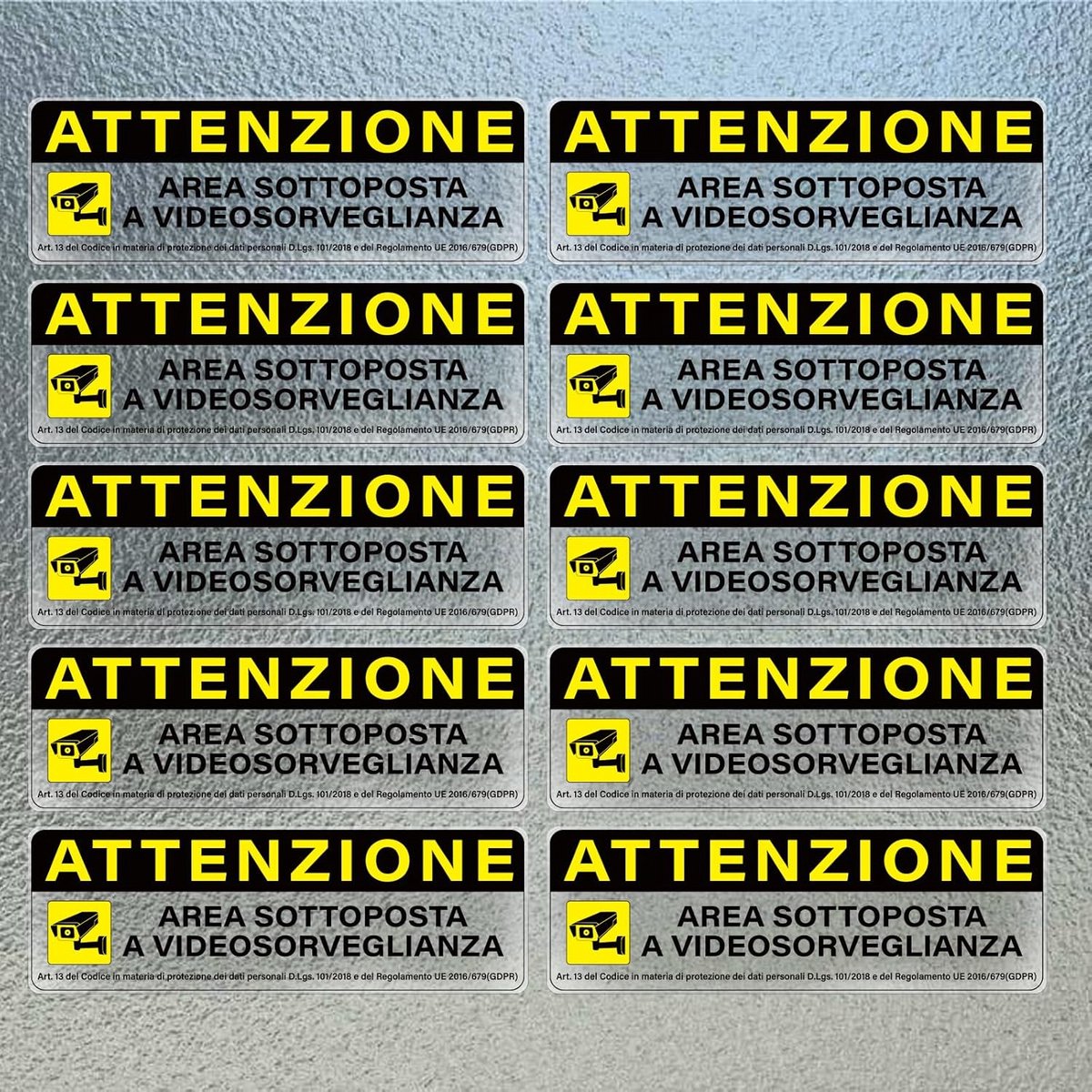 10x Camerabewaking Stickers - Video Toezicht Waarschuwingsborden - Waterdicht & Duurzaam