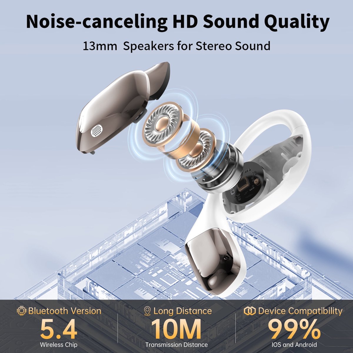 AI-oortjes Draadloze Vertaalapparaat met Realtime Vertaling - afbeelding 2