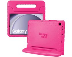 HappyCase Kinder Tablethoes Geschikt voor Samsung Galaxy Tab A11 / Tab A9 | Kindvriendelijke Hoes | Beschemhoes | Kinderhoes | met Handvat en Standaard | Roze