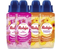 Robijn Intense Wasparfum 300 ml – 4 Stuks Voordeelverpakking – Pink Sensation & Passiebloem & Bergamot – Langdurige Geur