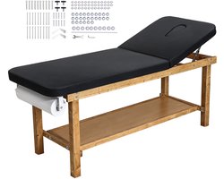 VEVOR Onderzoeksbank 227 Kg, Houten Relaxbank, Medische Bank met Verstelbare Rugleuning, Opbergvak en Papierrolhouder voor Ziekenhuizen, Klinieken en Revalidatiecentra, 1895x700x770 mm