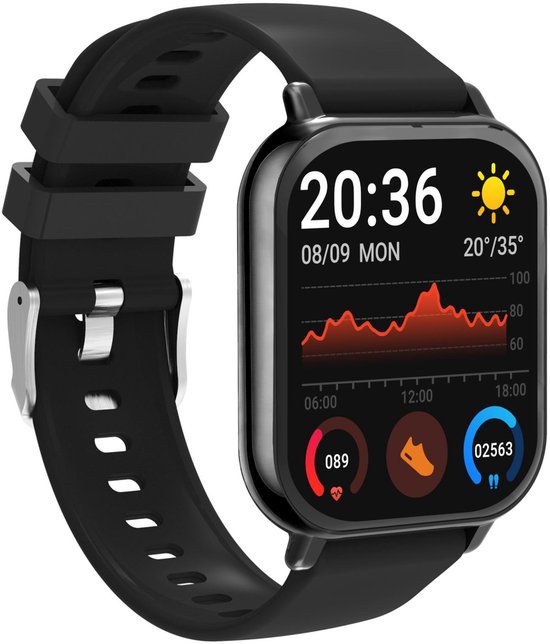 Denver Smartwatch – Android iOS – Notificaties – Sporthorloge – Hartslagmeter – Saturatiemeter – Slaapmonitor – SWC176B – Zwart