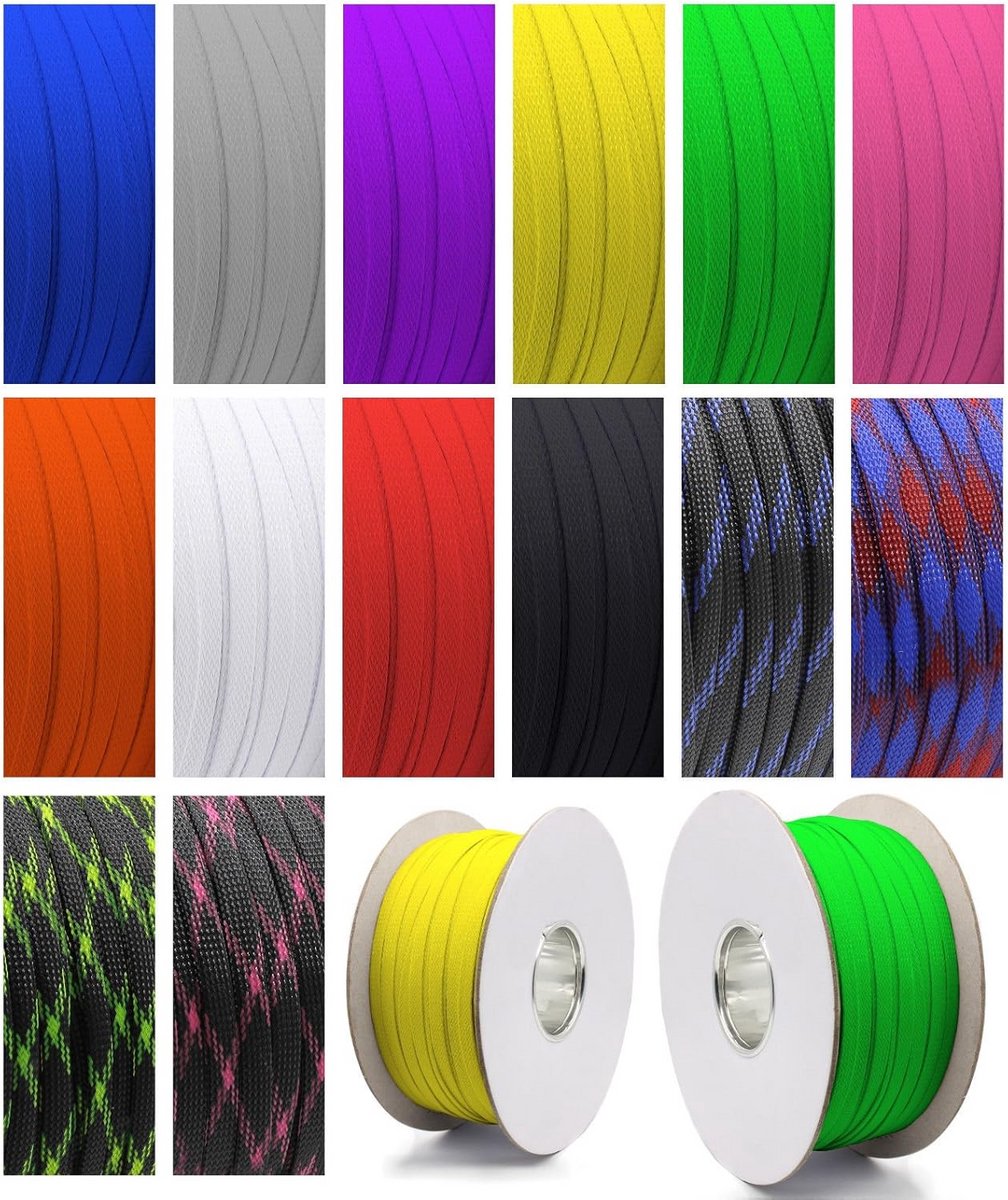 5 Meter Gevlochten Kabelslang Kabelbescherming - Diverse Kleuren & Diameters
