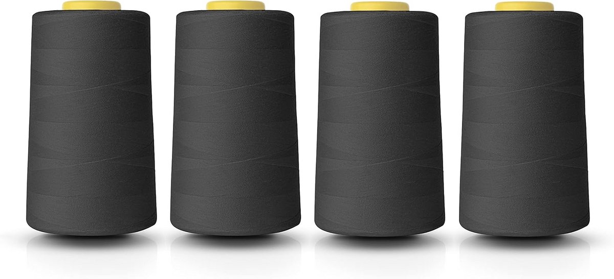 Set van 4 Polyester Overlock Garen Kegels voor Naaimachines 5000 Yards