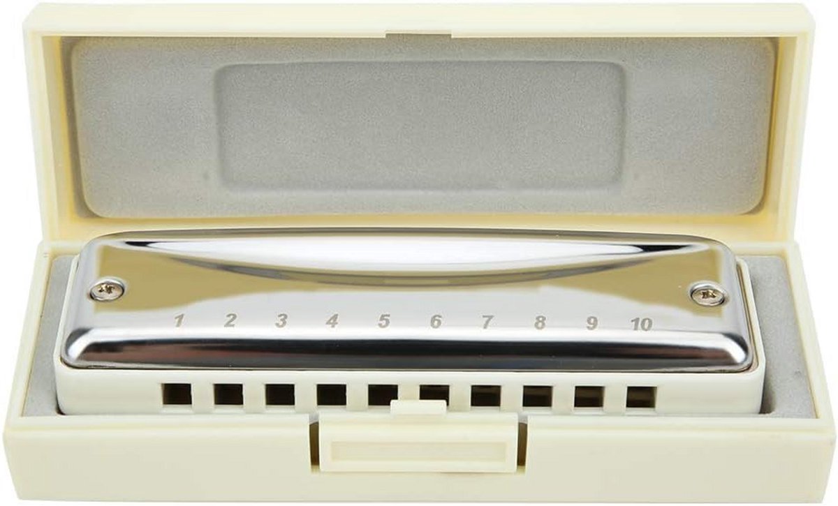Mondharmonica 10 Gaten in A-majeur voor Beginners - Wit Blaasinstrument