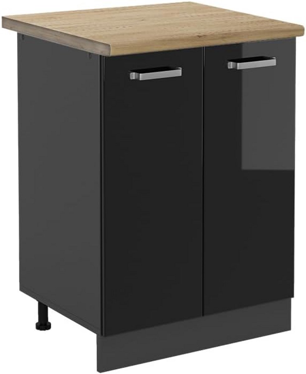 Keukenonderkast Zwart Hoogglans/Antraciet 60 cm Modulair Opbouwbaar