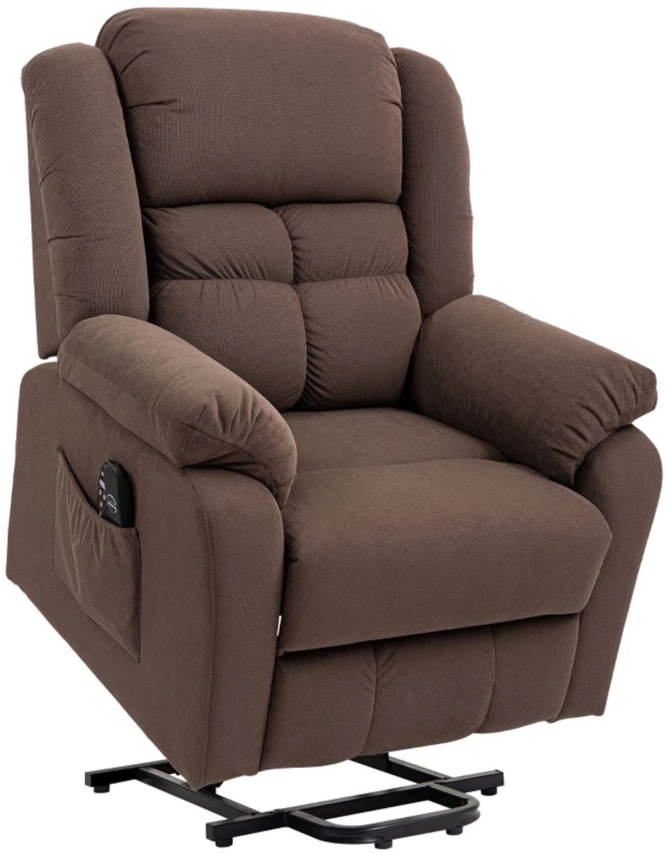 Elektrische Massagestoel - Massagefauteuil met Verwarming - 8 Vibratiekoppen - 5 Standen - Kantelbaar tot 150° - tot 135 kg - met Afstandsbediening - Relaxfauteuil - Seniorenstoel - TV Stoel - Relaxstoel - Donkerbruin