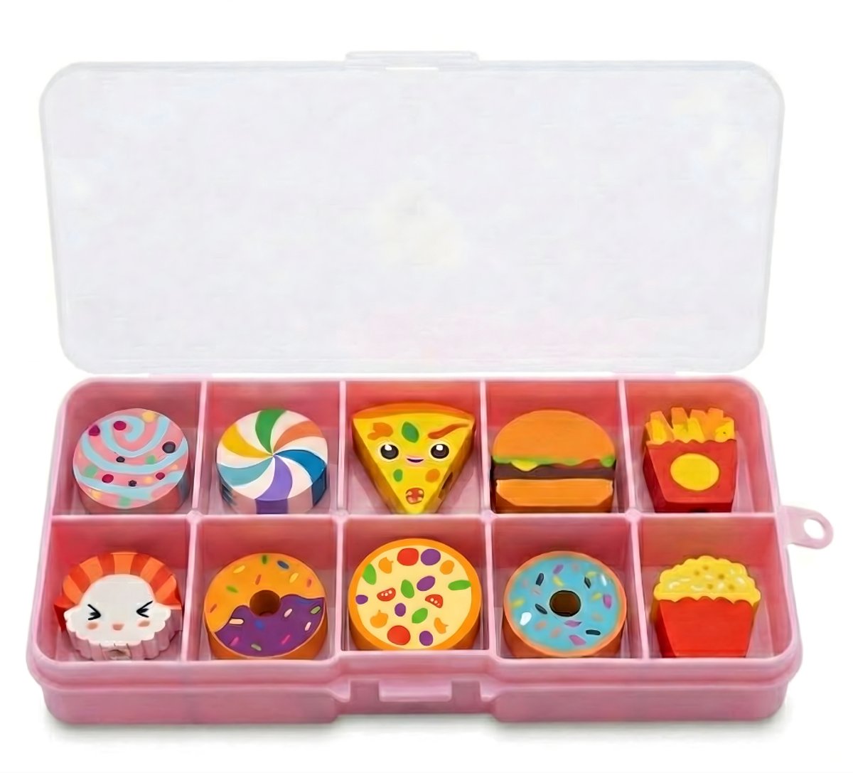Ainy Foodie Gummen - een set van 10 schattige gummen, onmisbaar voor in je etui als schoolbenodigdheden - Ideaal kindercadeau voor meisjes en jongens
