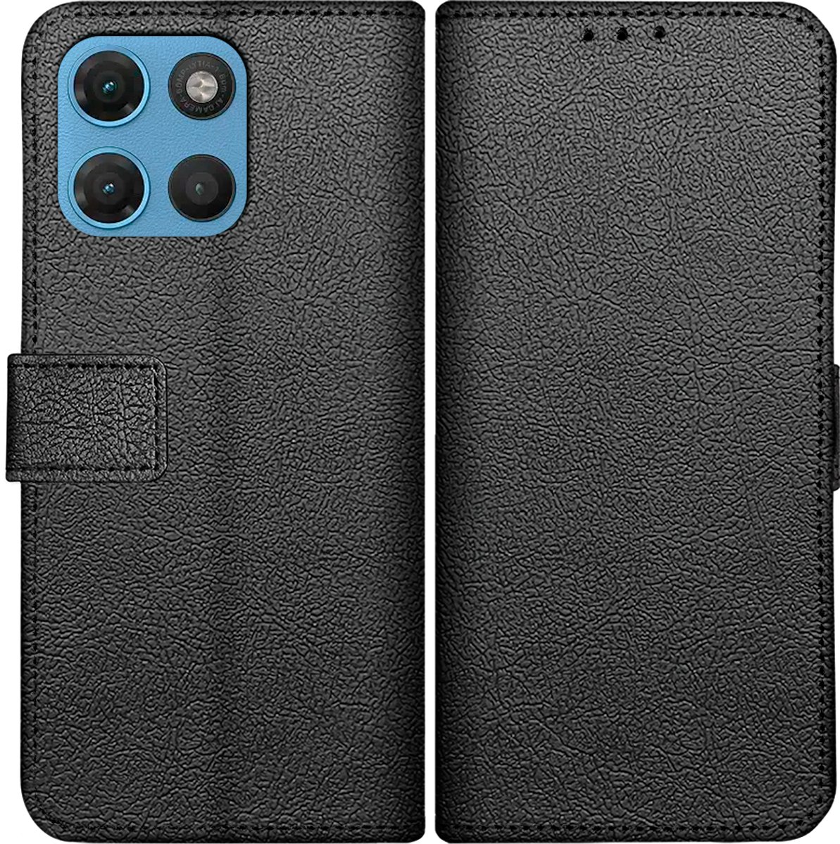 Cazy hoesje geschikt voor Motorola Moto G17 / G17 Power Hoesje met Pasjeshouder - Bookcase Classic - Zwart