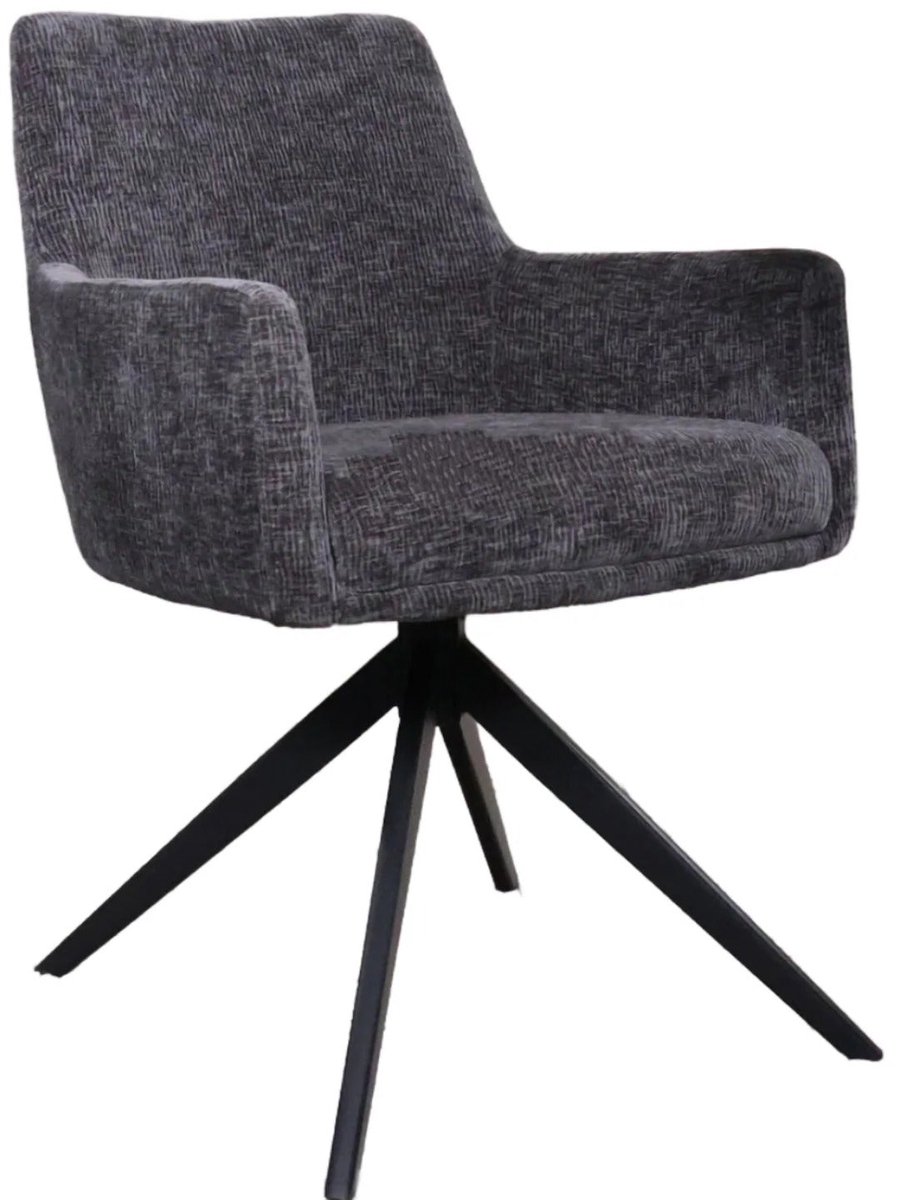 Lizzely Garden & Living SET DEAL: 6 stuks Eetkamerstoel draaibaar Nola zwart eetstoel draaibare stoel zetel