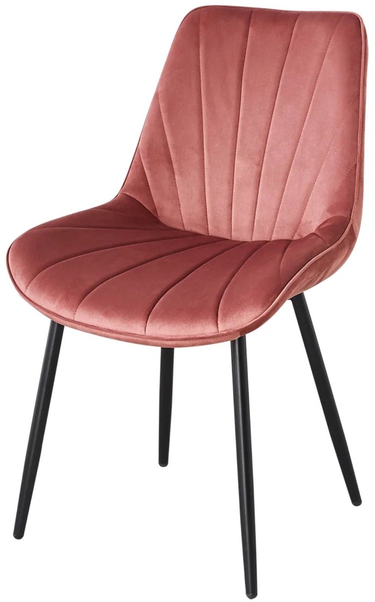 SET DEAL 6 STUKS: Eetkamerstoel roze velvet Tessa eetstoel zetel