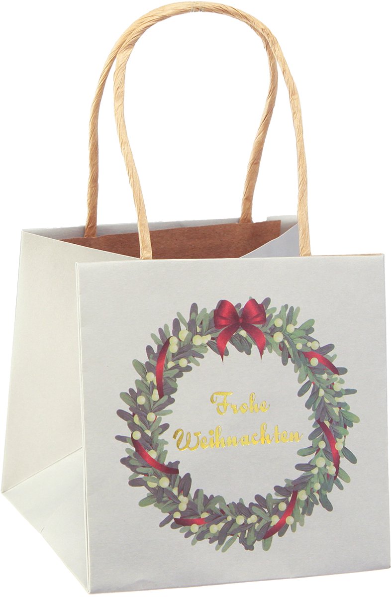 Cadeauzakje met hengsels cadeauzakje grijs 12×12cm 8 st, 8 Stück
