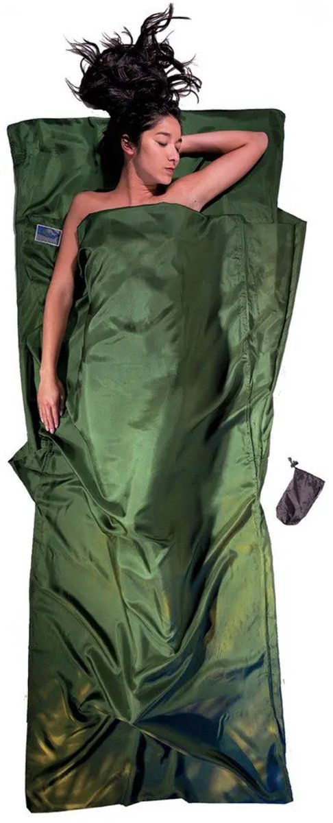 Cocoon TravelSheet - Lakenzak - Zijde - Dark Olive — afbeelding 3