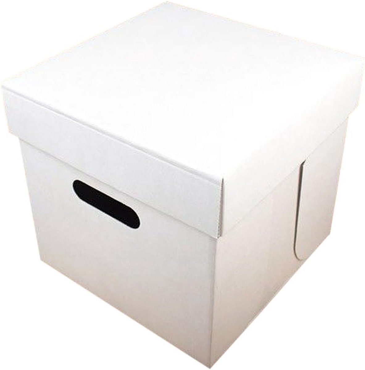 Stevige Vierkante Taartdoos Wit Inclusief Handvatten 25.5x25.5x25 cm