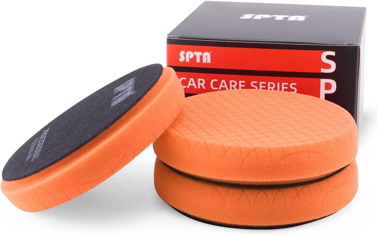 3-delige Set Polijstschijven 125mm Gemiddelde Snede Polijstschuim Wit/Oranje