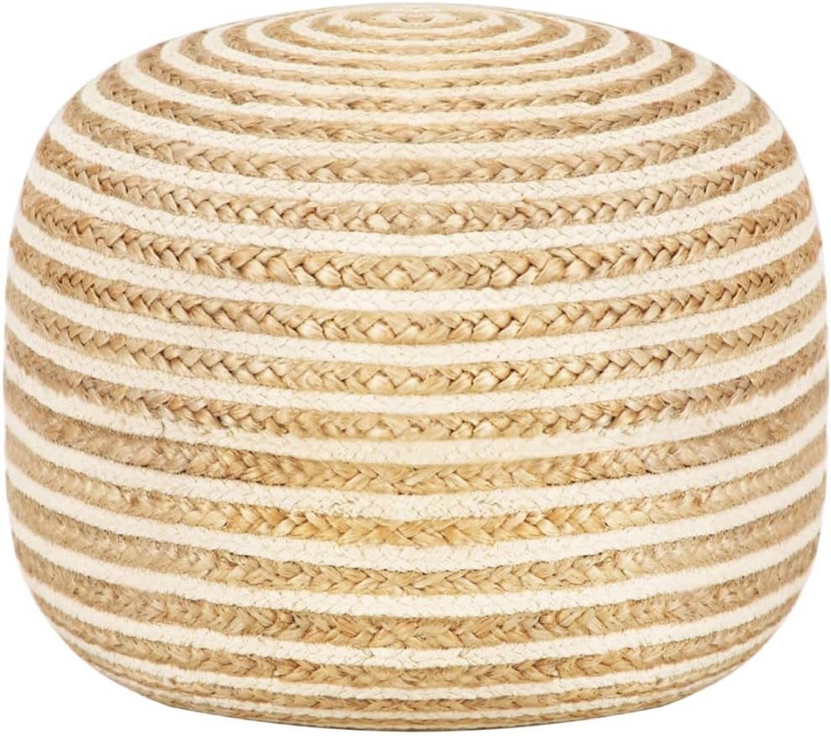 Handgemaakte Jute Poef - Decoratief Zitmeubel en Voetenbankje