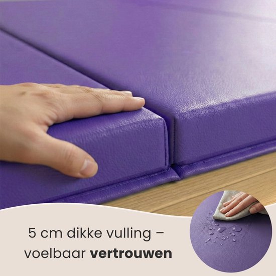 Tapis De Gymnastique XL Eye Power 190x60x5 Cm – Bleu, Pliable, Antidérapant