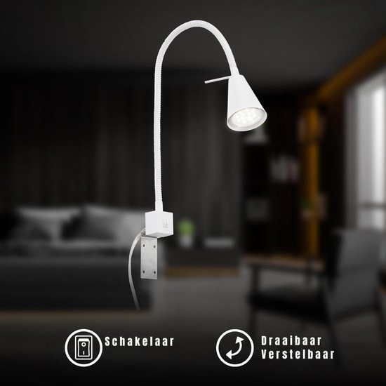 Florixa® Bedlampjes Hoofdbord - Leeslamp - Nachtlampje - Wit - ‎41cm x 22cm x 41cm van Merkloos — afbeelding 5