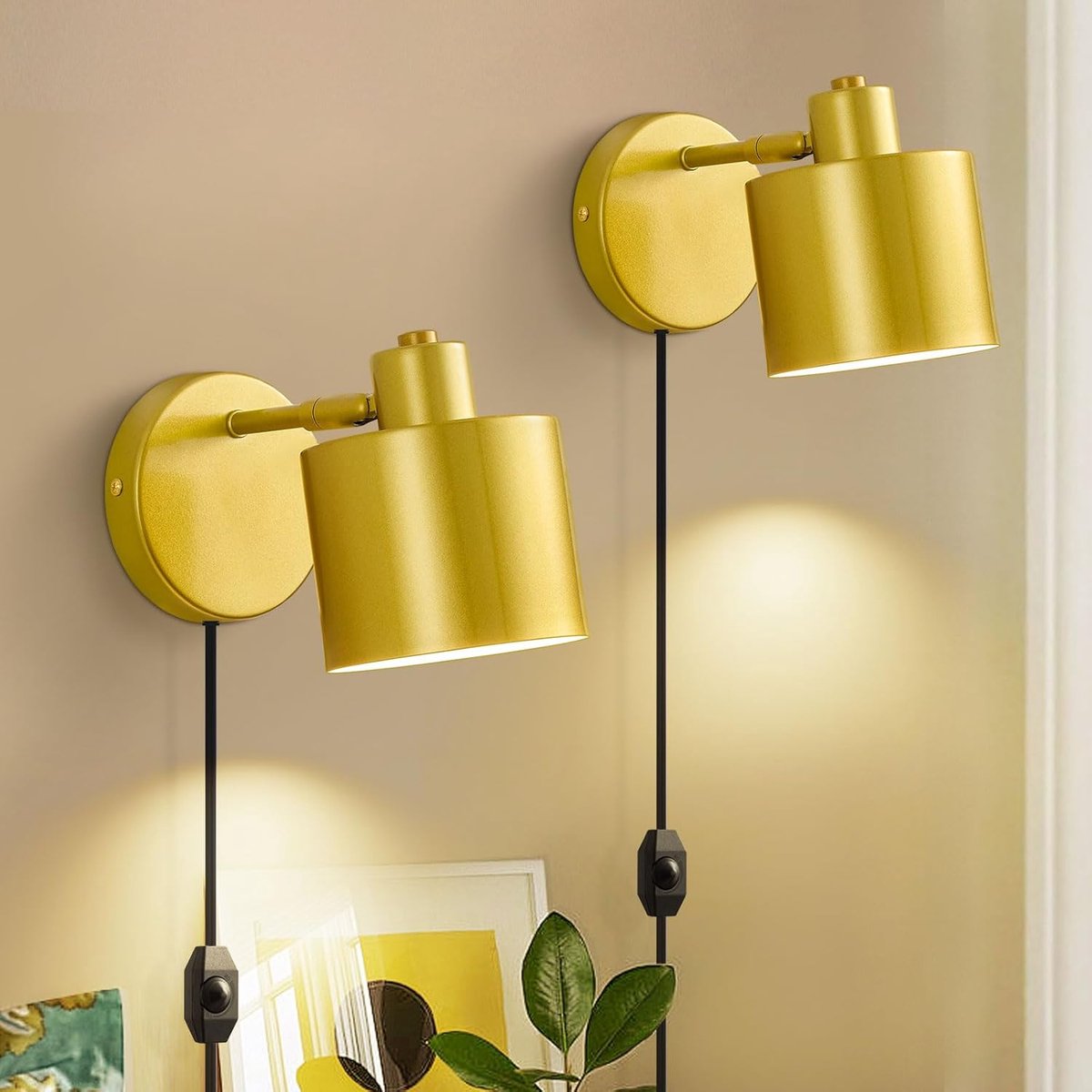 Metalen Wandlamp Cilinder - E27 Sfeerverlichting - Slaapkamer Woonkamer - Met In-line Dimmer - 33 x 18 x 13 cm