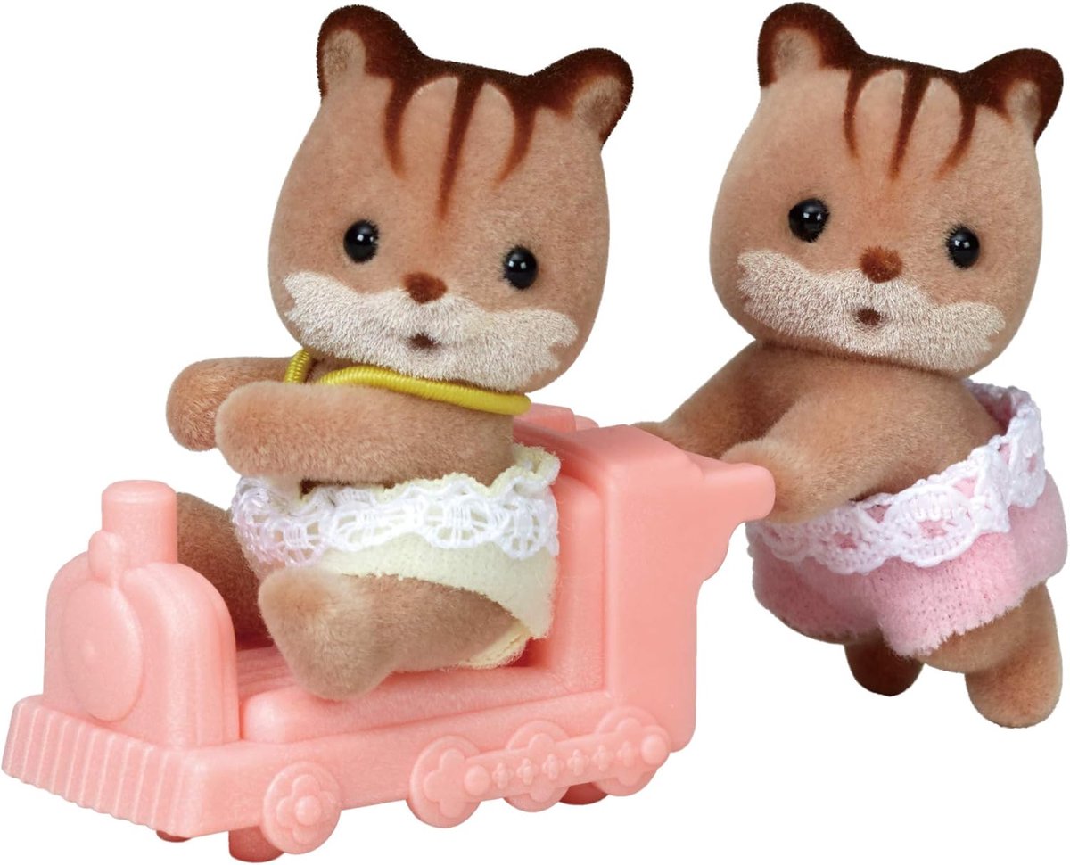 Eekhoorn Tweeling Poppen - Miniatuur Figuren - Fantasierijk Spel - Beweegbaar Speelgoed - 4.4 cm Hoog - Kleurrijk