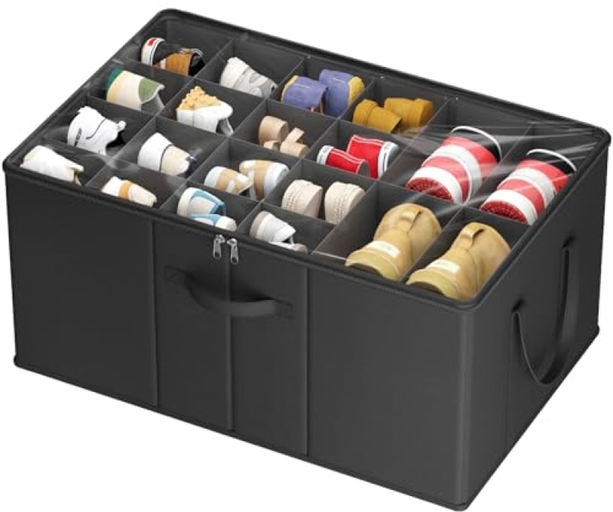 Opvouwbare schoenenopbergbox met transparant deksel - Ruime organizer voor kledingkast