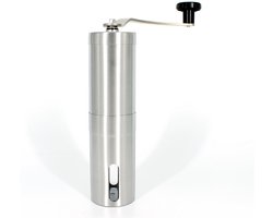 Handmatige koffiemolen – koffiemolen - Roestvrijstalen handkoffiemolen – Handmatige koffiebonenmolen voor thuis – Roestvrij staal – 18 x 4,8 x 4,8 cm
