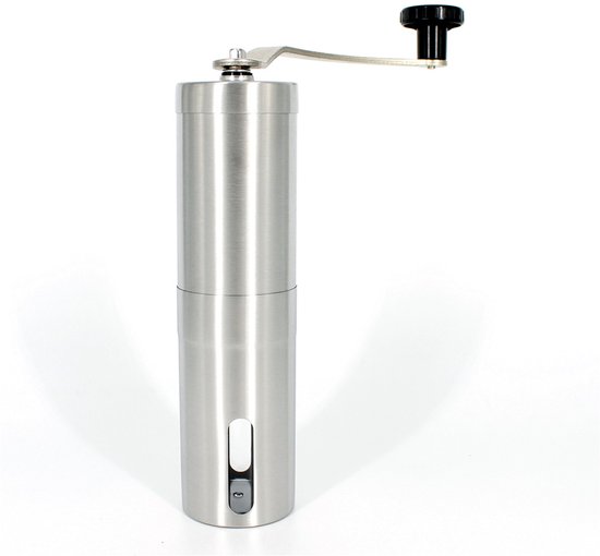 Handmatige koffiemolen – koffiemolen - Roestvrijstalen handkoffiemolen – Handmatige koffiebonenmolen voor thuis – Roestvrij staal – 18 x 4,8 x 4,8 cm