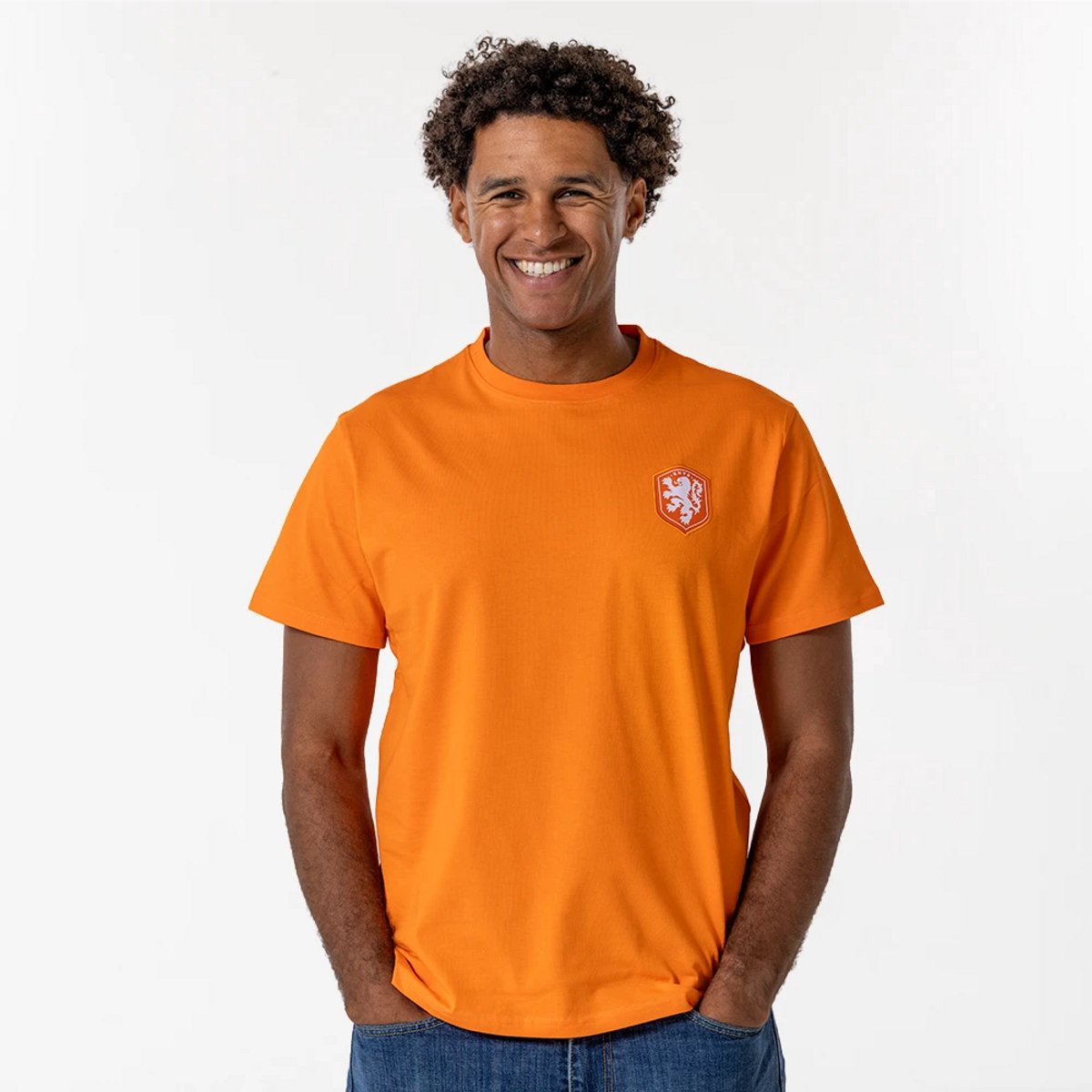 Nederlands Elftal Logo T-shirt Heren - Maat L - Oranje - KNVB - Voetbalshirt - Fankleding - Merchandise