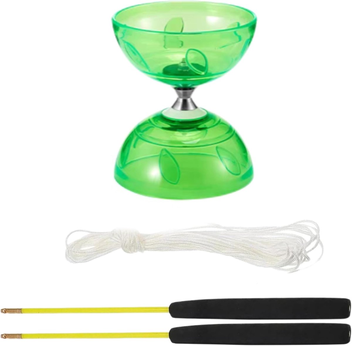 Jongleerset - Diabolo Set - Buitensport Oefening - Met Kogellagers - 14.5 cm - Groen