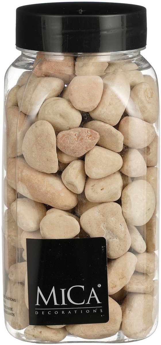 Beige Decoratie steentjes 650ml - Mica Decorations