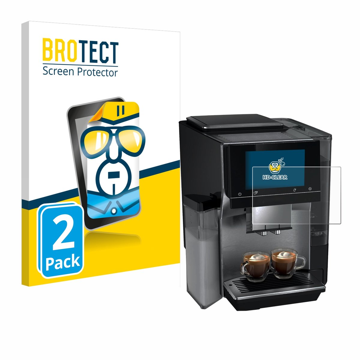 BROTECT - Screenprotector voor Siemens EQ700 - Folie Beschermfolie transparant 2 Stuks