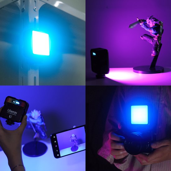 ULANZI VL49 Pro RGB Luz de video, mini cámara LED recargable 360