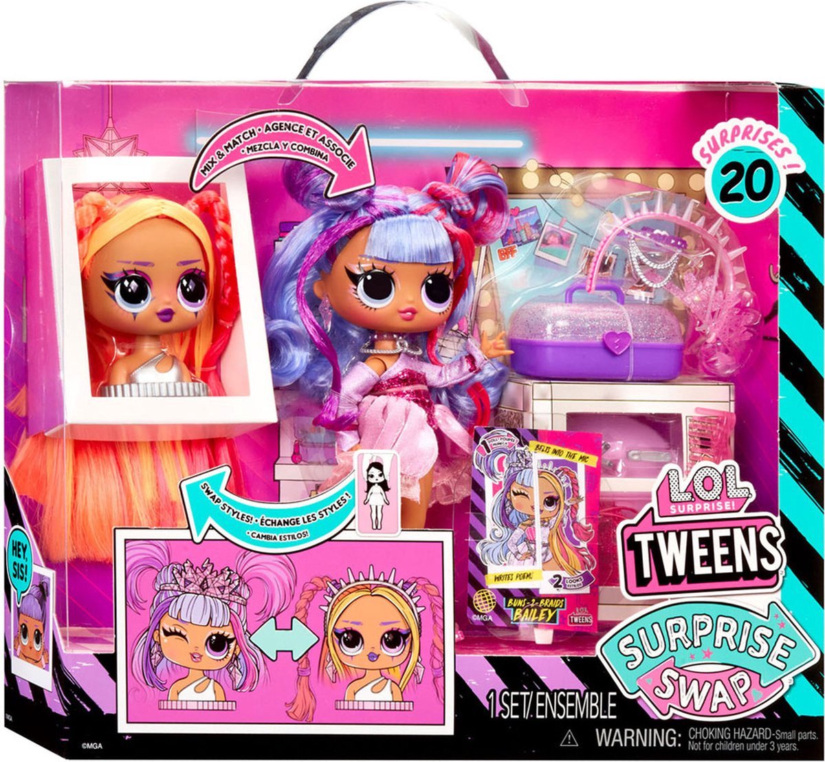 L.O.L. Surprise! Tweens Surprise - 16,5 cm - Swap Modepop - Buns-2-Braids Bailey — afbeelding 18