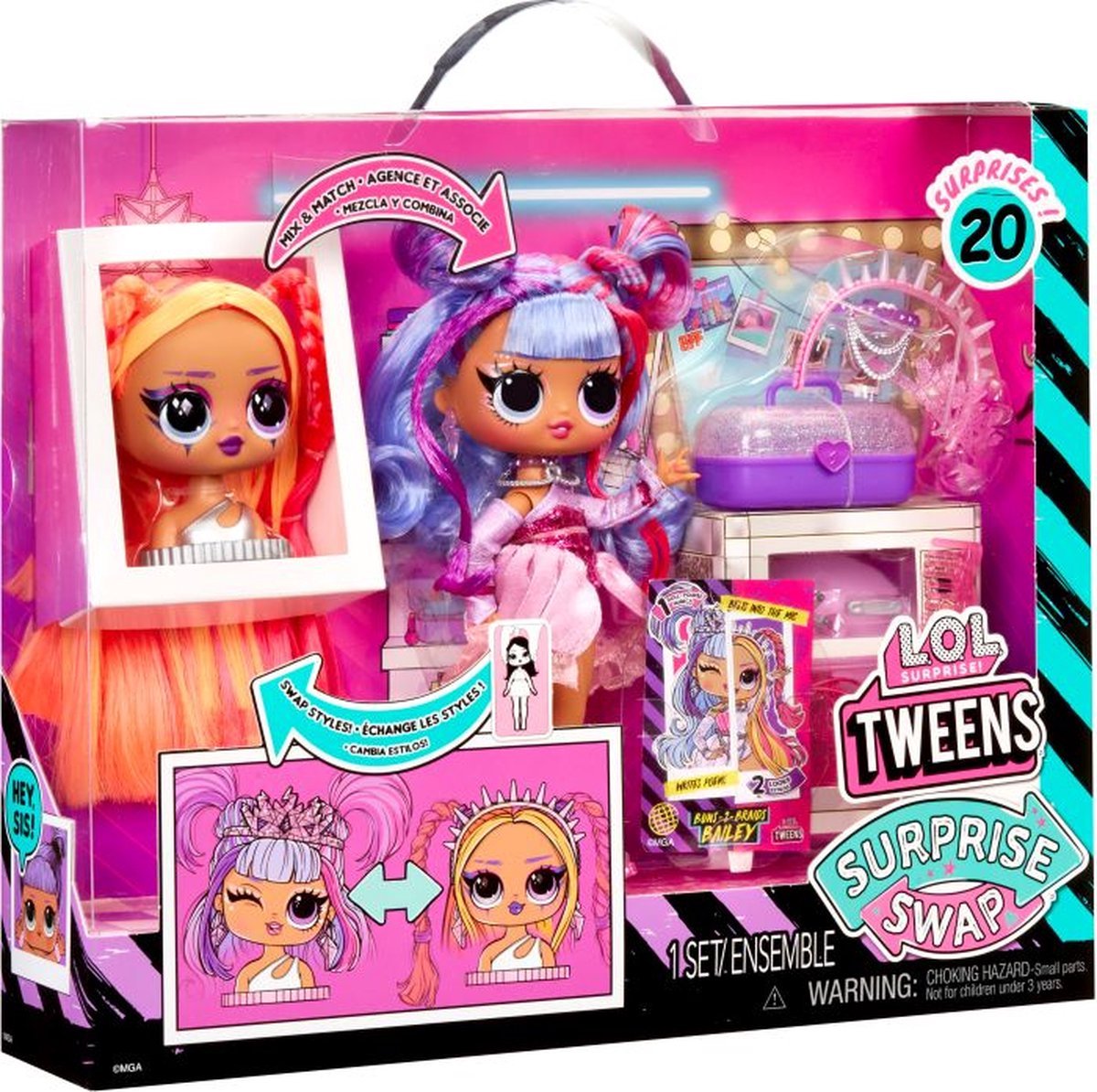 L.O.L. Surprise! Tweens Surprise - 16,5 cm - Swap Modepop - Buns-2-Braids Bailey — afbeelding 10