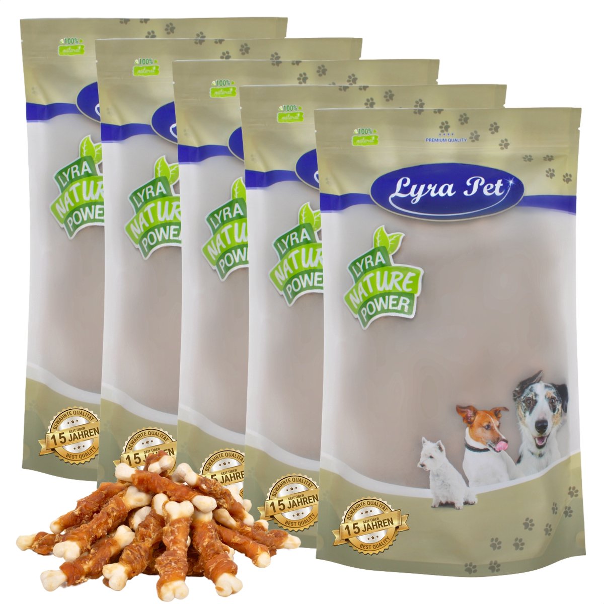 5 kg Lyra Pet® calcium botten met kipfiletreepjes
