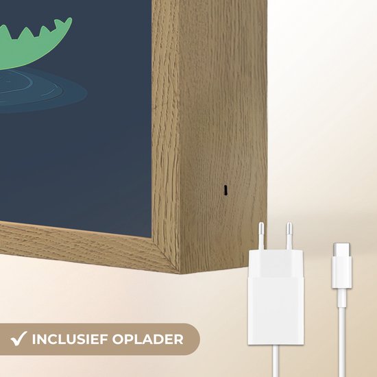 Nachtlampje 30x40 cm - Kinder lamp - Dino - Ruimtepak - Planeten - Tafellamp kinderkamer draadloos - Slaapkamer lampje - Bedlamp kinderen - Kinderlampje - Wandlamp babykamer - Nachtlampjes van OnlyWow — afbeelding 5