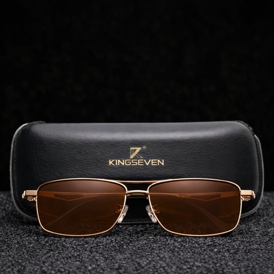 KingSeven Brownstar - Pilotenbril met UV400 en polarisatie filter - Z199 van Kingseven — afbeelding 4