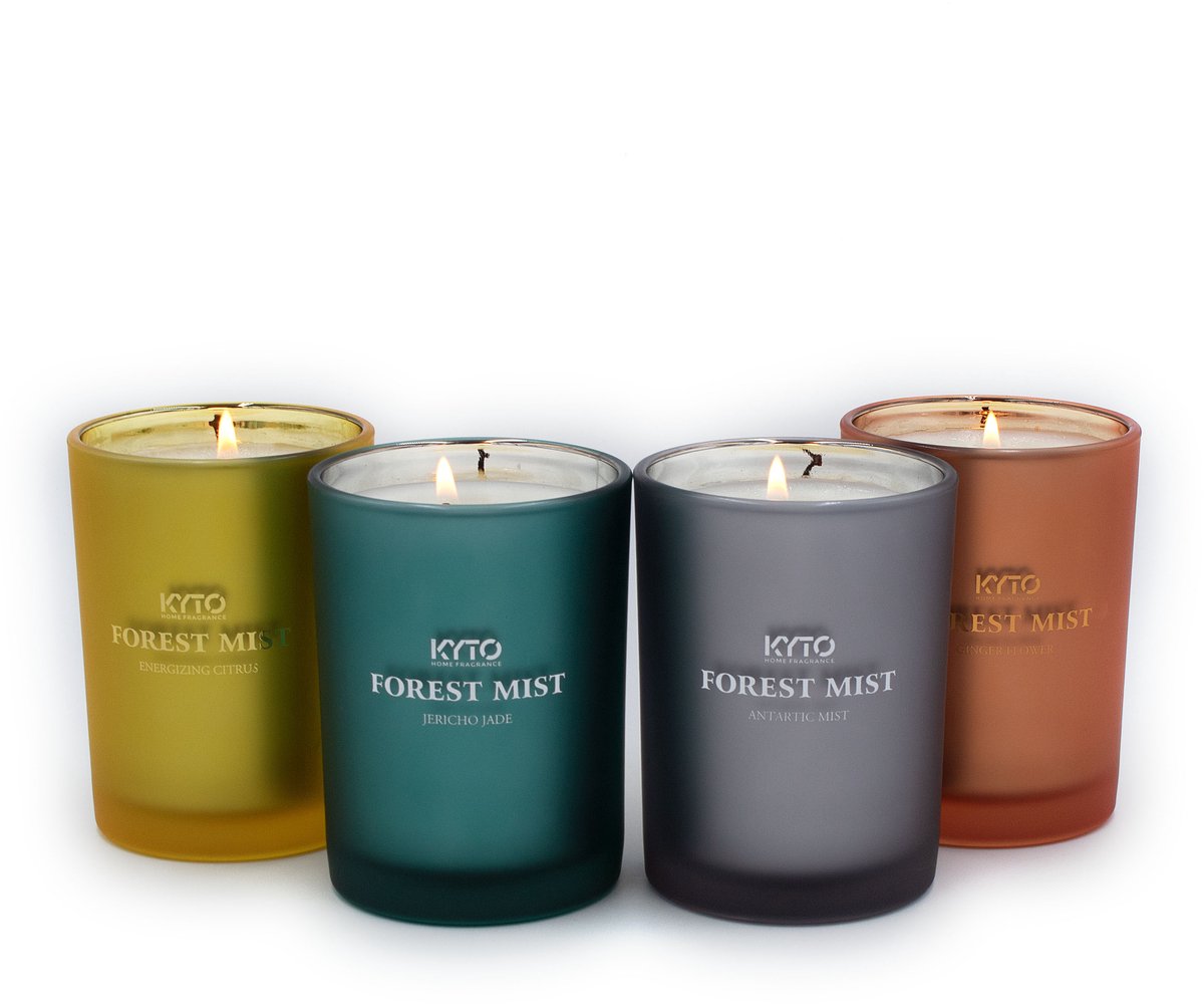 4x Kyto geurkaars Waldnebel set met 4 verschillende geuren