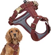 Peluvio Lord – Harnais en cuir pour chien - Taille M – Harnais ergonomique en cuir naturel – Confort & Contrôle – Boucles en cuivre durables