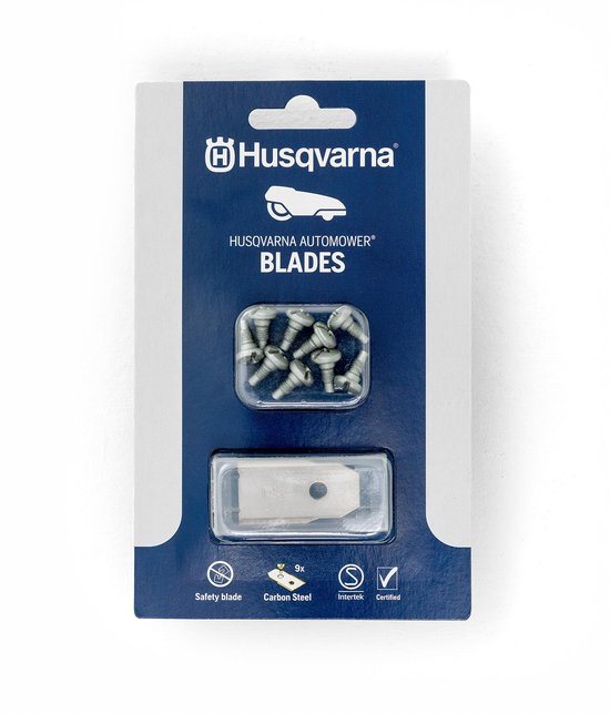 Husqvarna - Lames de tondeuse robot - Acier au carbone - 9 pièces