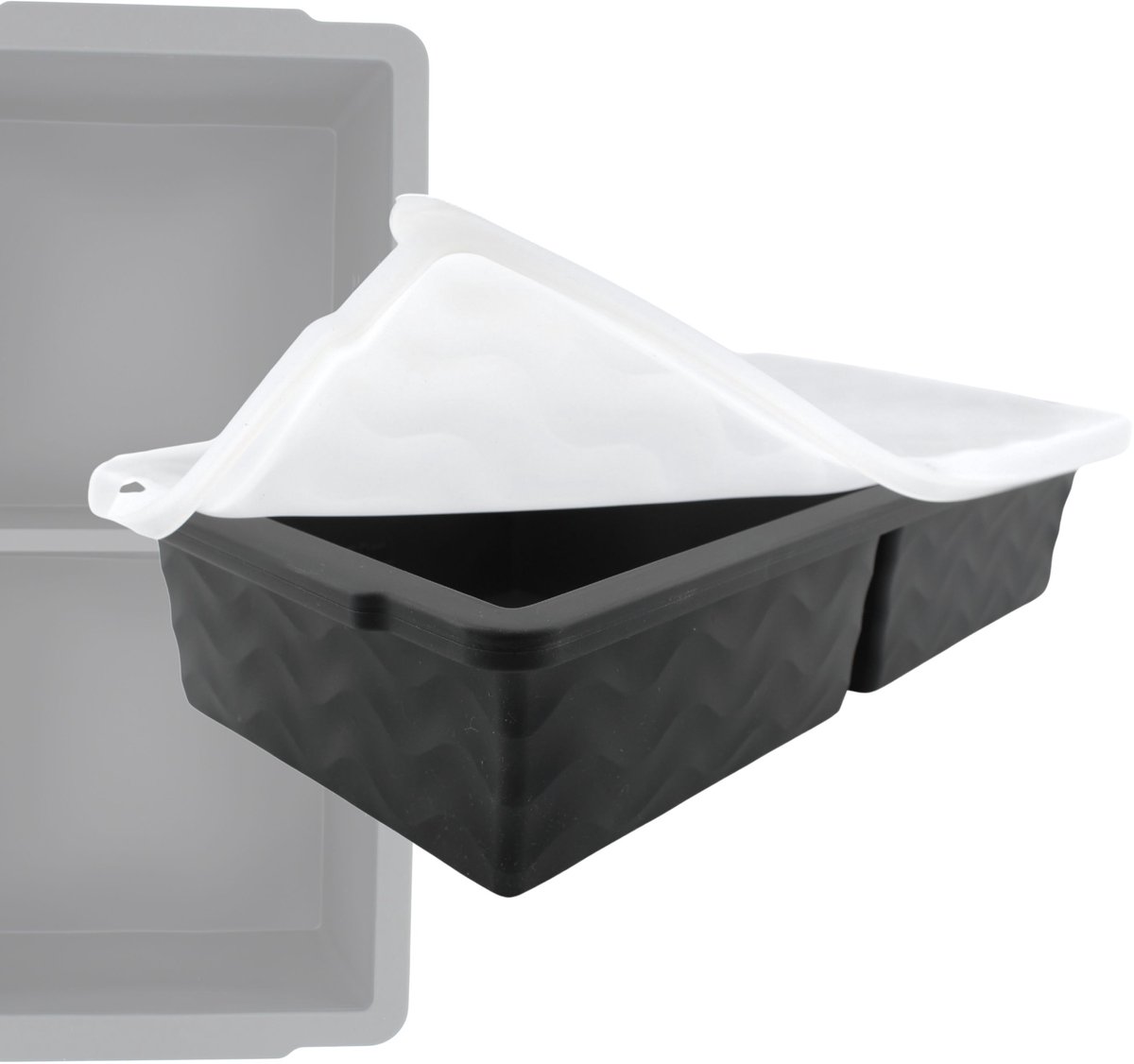 DeCor Food Cubes – Siliconen Diepvriesbakjes met Deksel – 2x 500 ml – Donkergrijs – Verstevigde Rand – Meal Prep & Vriezer