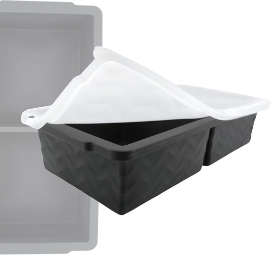 DeCor Food Cubes – Boîtes de congélation en silicone avec couvercle – 2x 500 ml – Gris foncé – Bord renforcé – Préparation des repas et congélateur