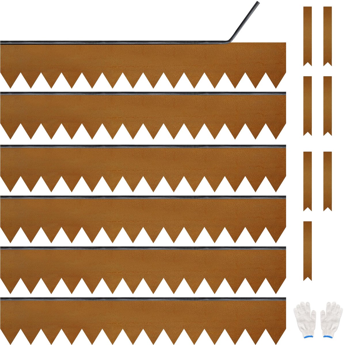 Gegalvaniseerde Gazon Rand - Zelfklevende Strip - 6-Pack 100 cm x 20 cm