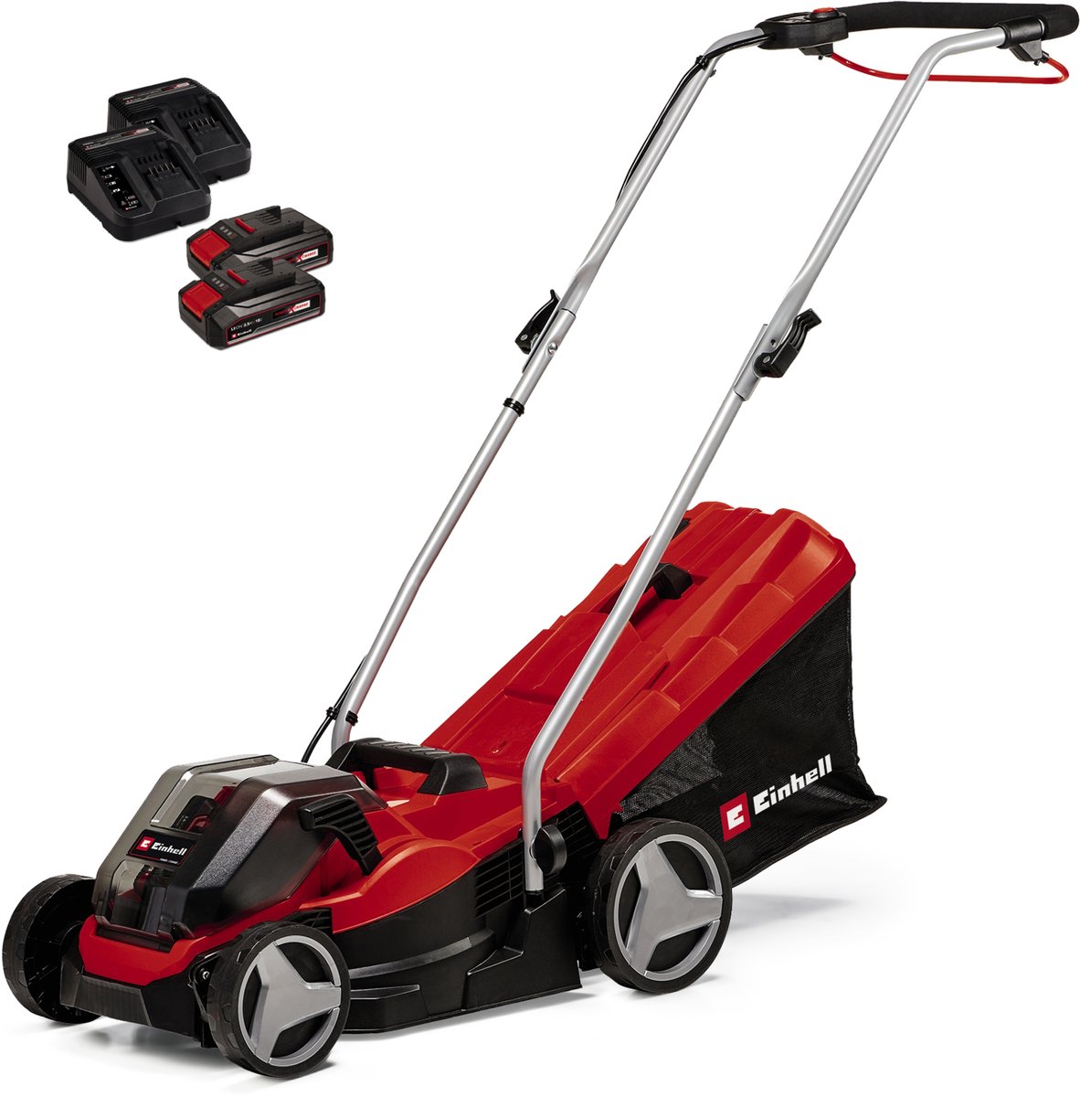 Einhell Accu Grasmaaier GE-CM 36/33 Li Kit - Power X-Change - 36 V/Li-ion - Maaibreedte 33 cm - Aanbevolen gazonoppervlakte: tot 250 m² - 30 L opvangbak - Maaihoogte: 25-65 mm - Incl. 2x 2.5Ah accu + 2x oplader – foto 7