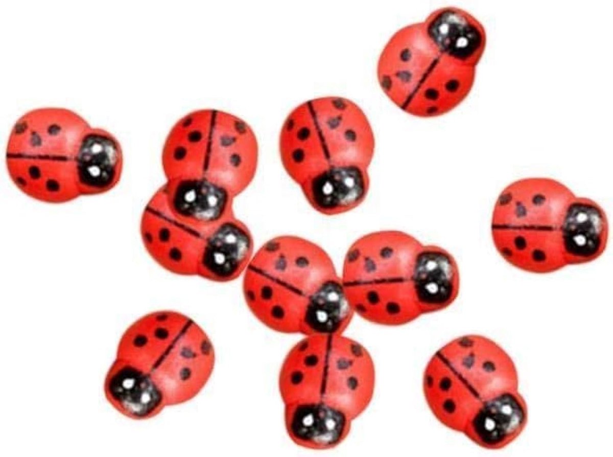 Realistische Lieveheersbeestjes - Miniatuur Decoratie - Tuin Decoreren - Set van 20 stuks - 2.5 cm - Rood