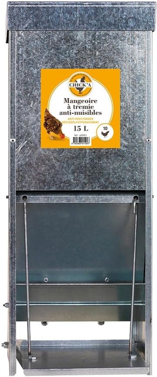 Gevogelte Voederstation - Voerautomaat Kippen - Voedsel Verstrekken - Automatische Pedaalopening - 15 Liter Capaciteit