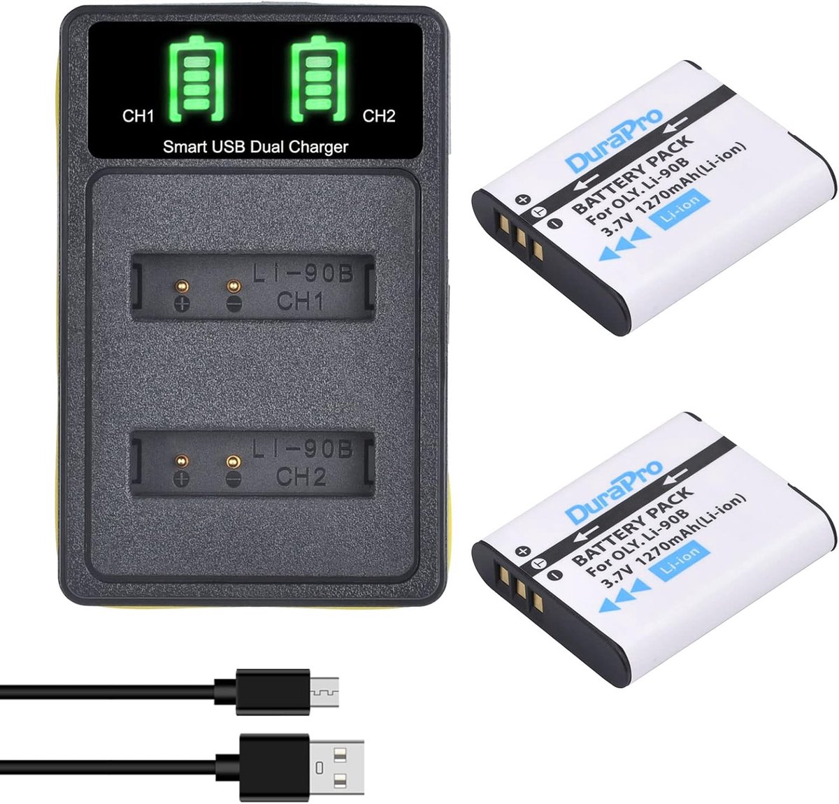 Camera Accu Set - Reserve Batterij - Fotografie - Dubbele Oplaadbare Batterijen - 37 Volt
