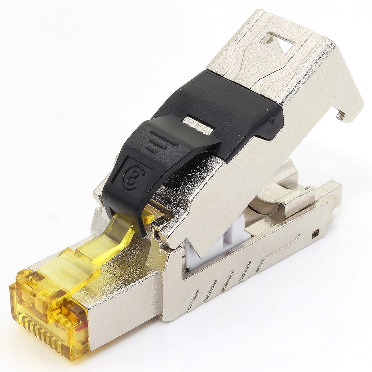 Netwerkconnector RJ45 - Gereedschapsloze Connector - Snelle Dataoverdracht - Afgeschermde Metalen Behuizing - Cat 8 - Zilverkleurig