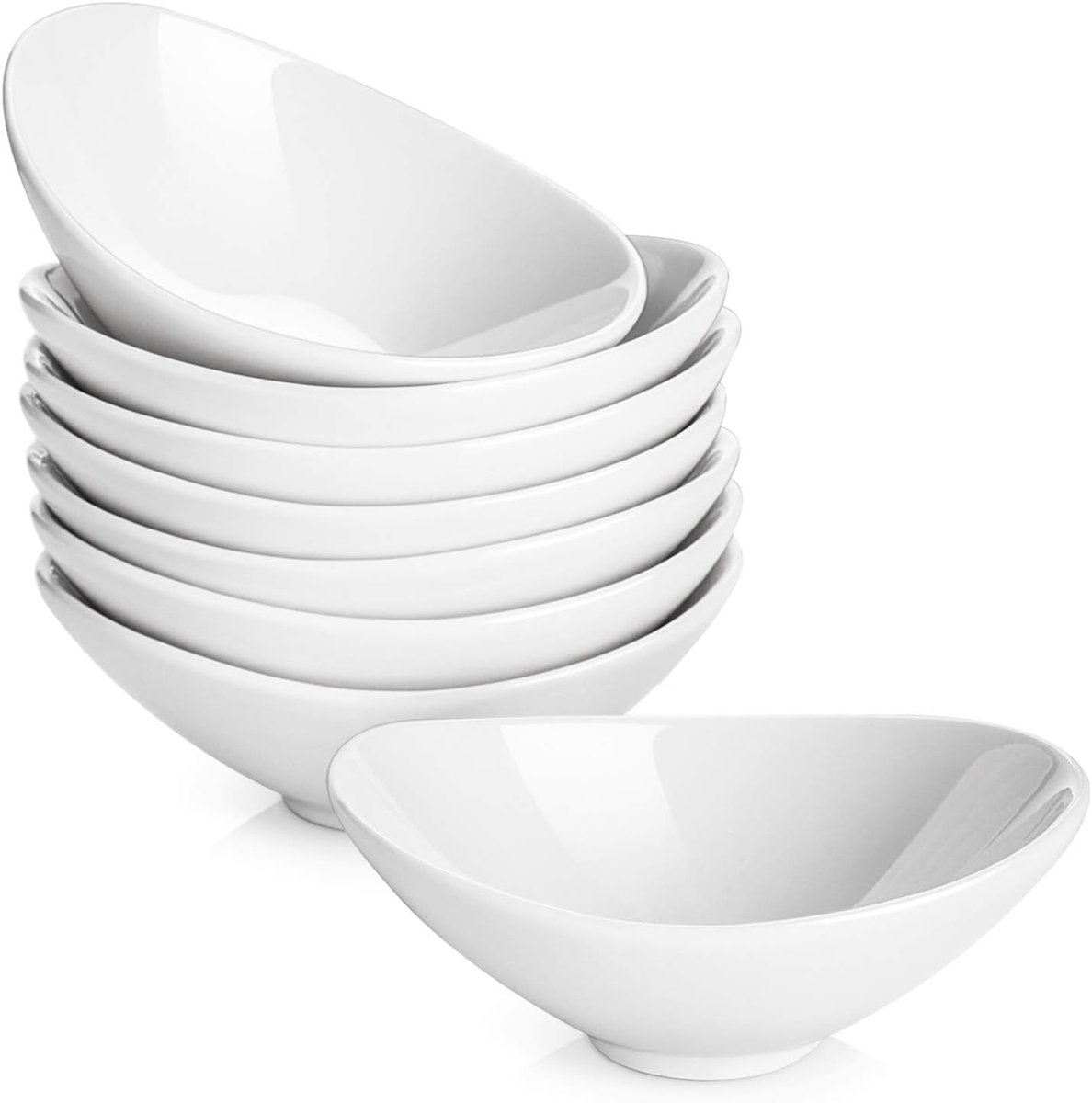Dowan Keramiek Dipschaaltjes 89ml – Wit 8-delig – Saus, sushi, BBQ